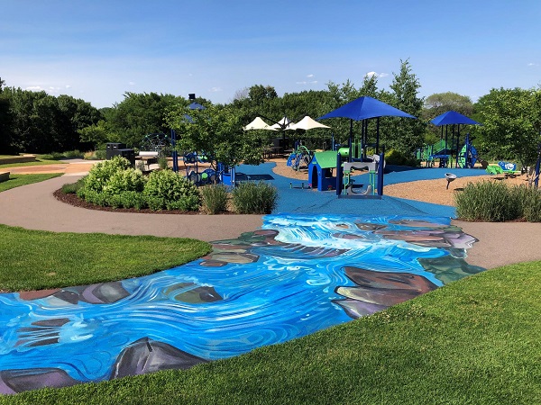 River Rapids mural at Staring Lake Park