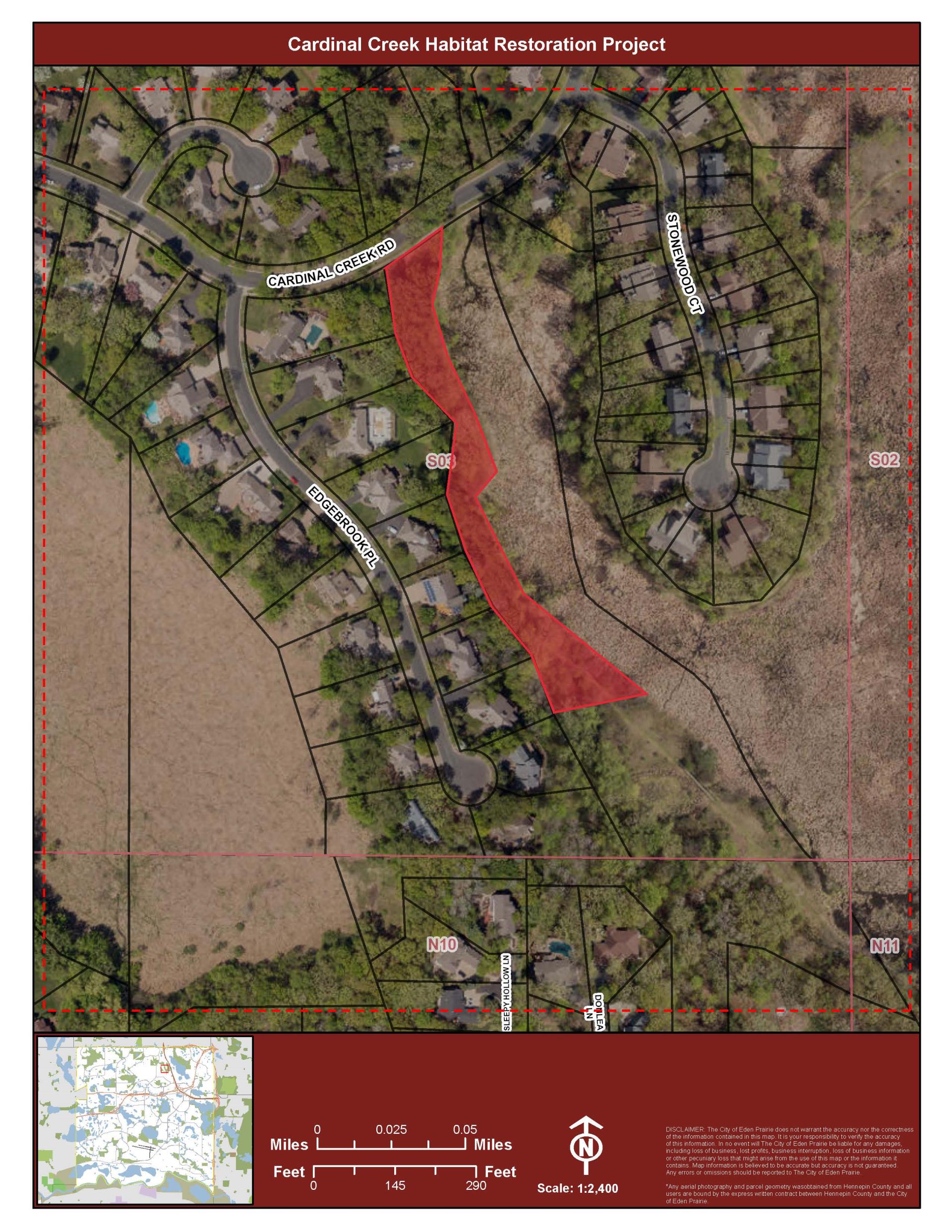 Cardinal Creek Restoration Project Map