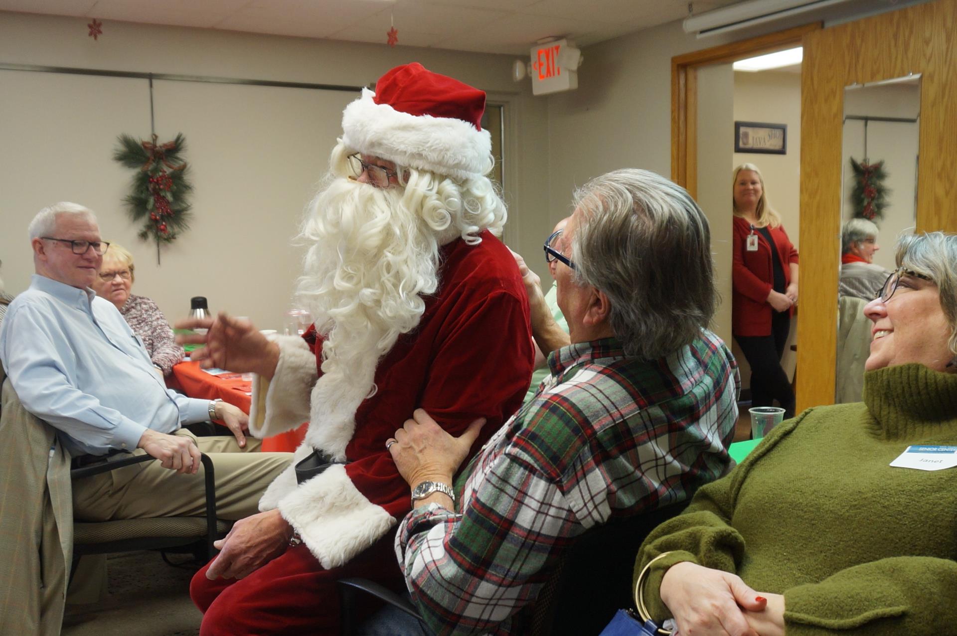 Santa visits lunch guests