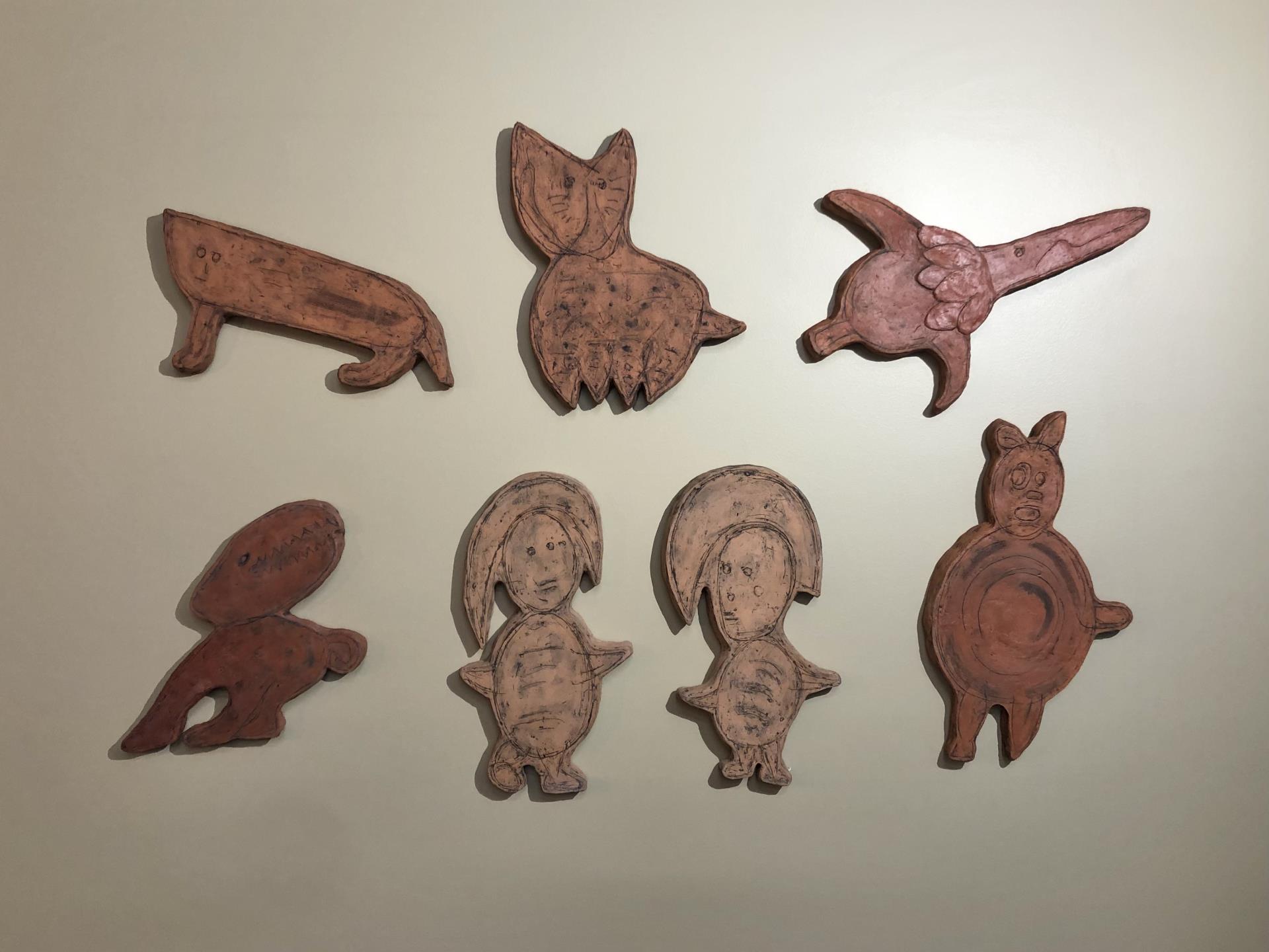 Clay drawings by artist Judith Yourman