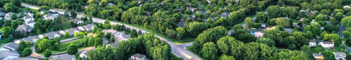 An aerial view of an Eden Prairie neighborhood