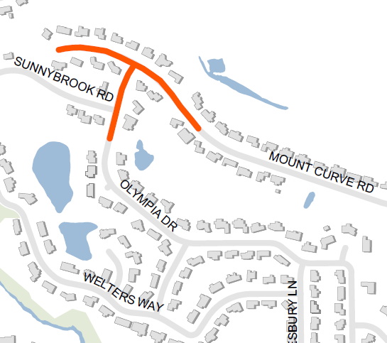 Mount Curve Watermain Project Map