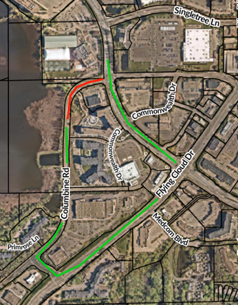 2024 Columbine Road Closure Map