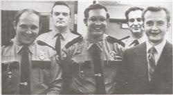 Five of the original members of the department - Curt Oberlander, Les Bridger, Bill Blake, Jack Hacking and Keith Wall. Not pictured - Bruce Wojack.