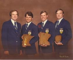 Chief Jack Hacking with Jim Clark, 1977 MN Officer of the Year; Bob Tyson, 1975 MN Officer of the Year and Les Bridger, 1974 MN Officer of the Year Honorable Mention