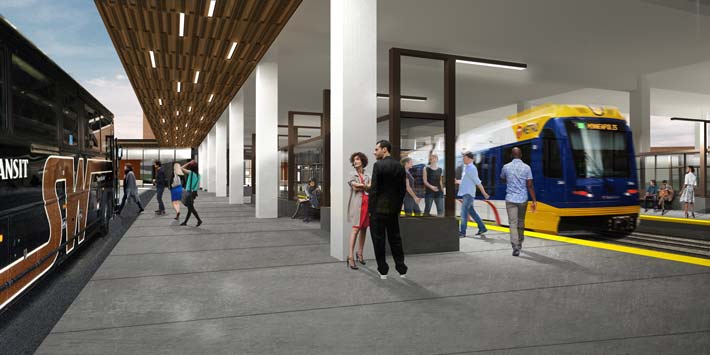 SouthWest Station Platform rendering