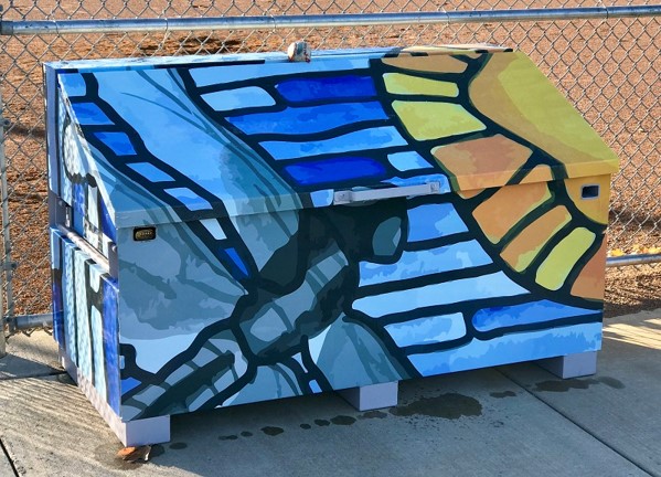 photo of wrapped utility box in Riley Lake Park